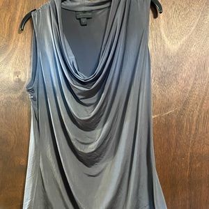 Deep silver/gray sleeveless blouse